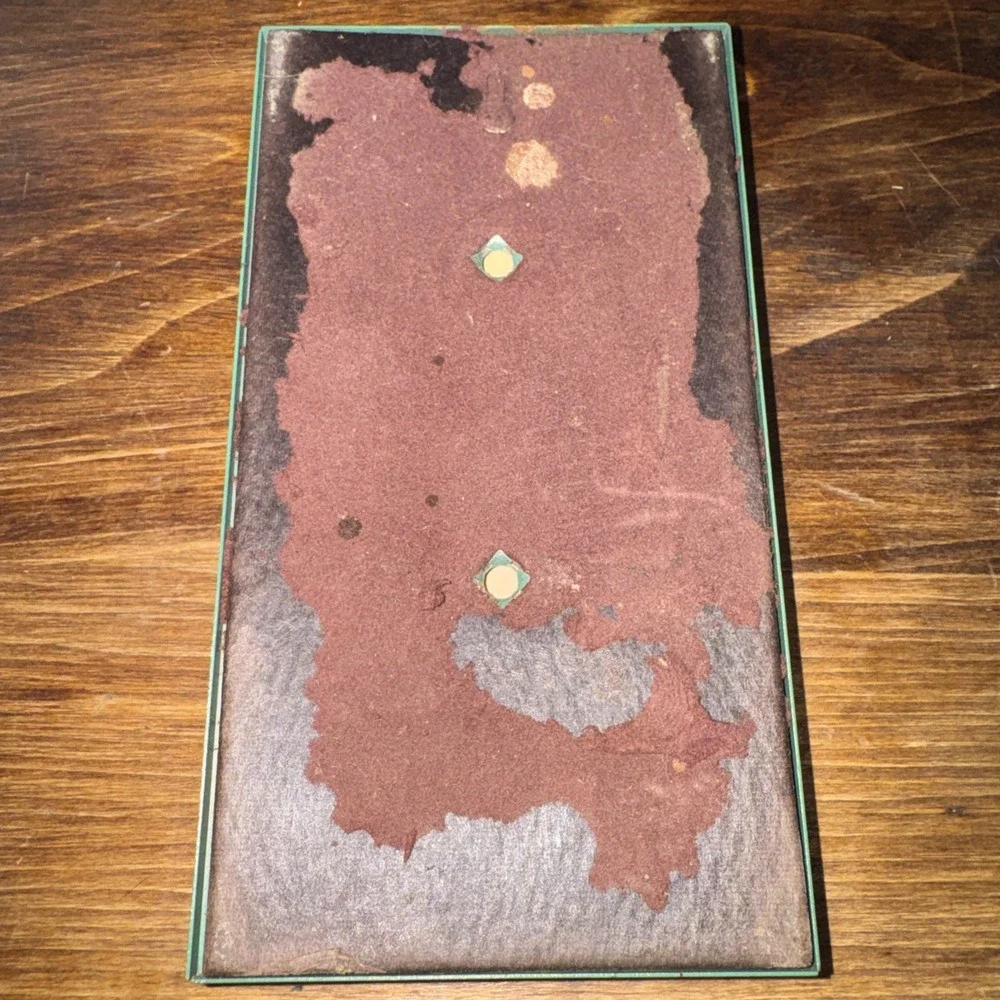 Vintage 1950s Bates Autodex Green Address List Finder, Slim Felt Bottom W Cards
